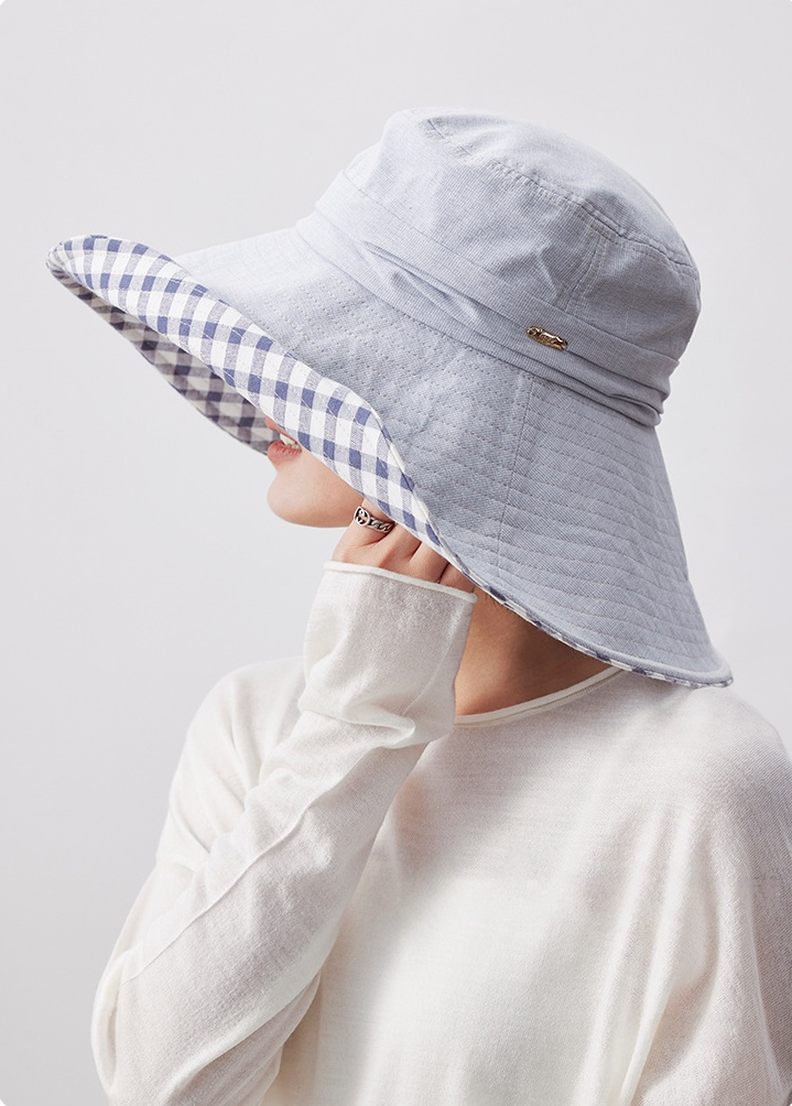 Wide Brim Cotton Sun Hat for Women - AOA Fashion Accessories