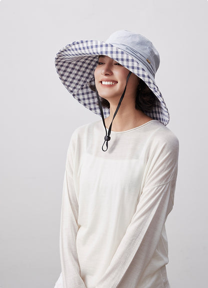 Wide Brim Cotton Sun Hat for Women - AOA Fashion Accessories