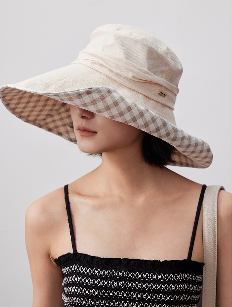 Wide Brim Cotton Sun Hat for Women - AOA Fashion Accessories