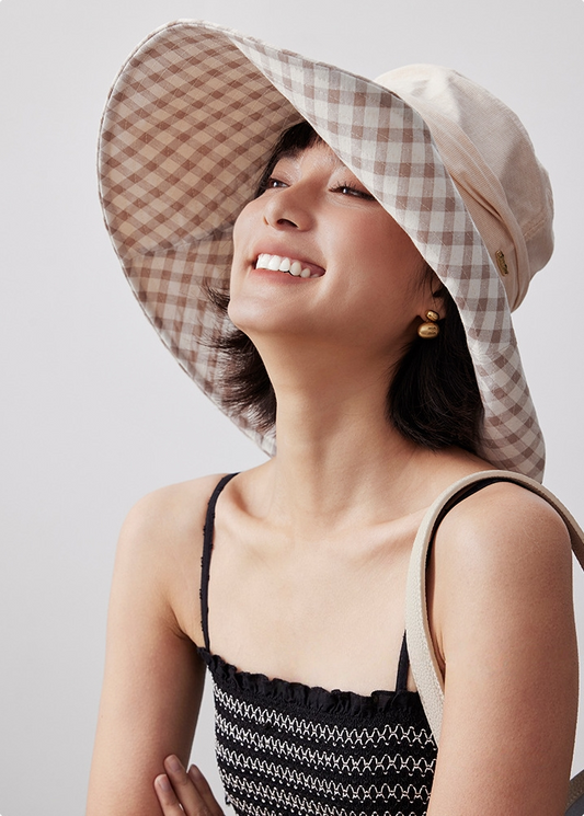 Wide Brim Cotton Sun Hat for Women - AOA Fashion Accessories
