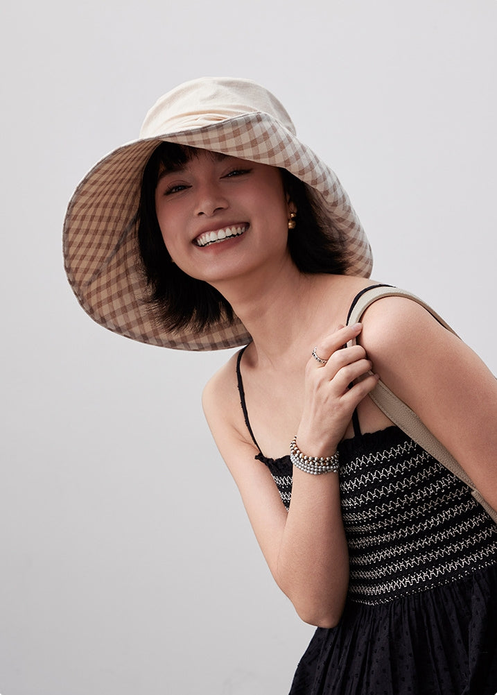 Wide Brim Cotton Sun Hat for Women - AOA Fashion Accessories