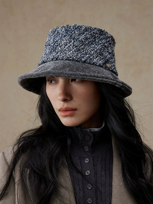 Tweed Winter Bucket Hat – Unisex Vintage Style