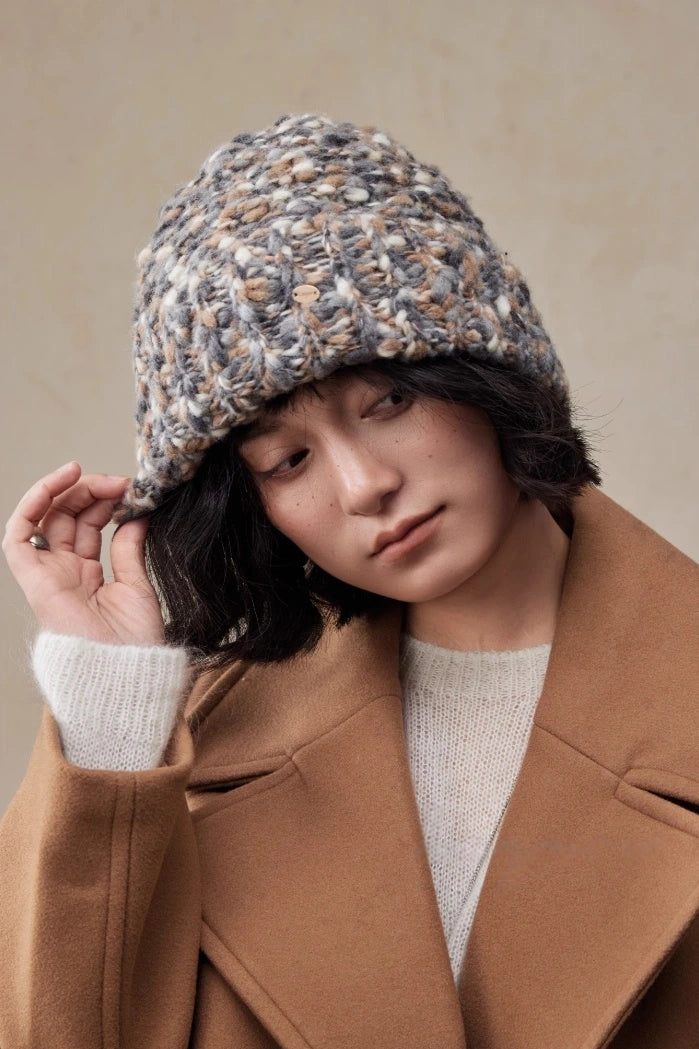 Women’s Knit Beanie – Wool Blend Textured | Grey - OESLO