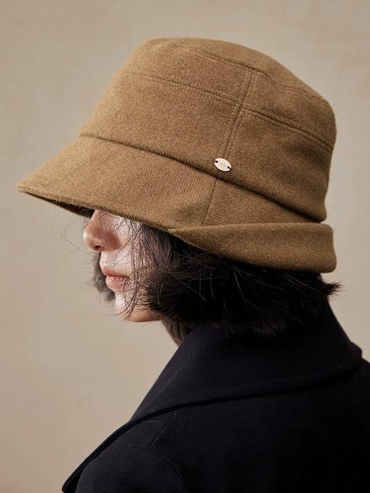 Elegant Solid Bucket Hat for Women | Brown - OESLO