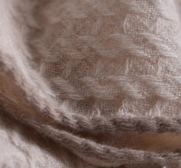 Cashmere Scarf – Classic Embossed Houndstooth Elegance | Multiple Colors