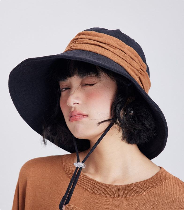 Women’s Wide Brim Sun Hat – Linen Cotton Sun Visor Hat - AOA Fashion Accessories