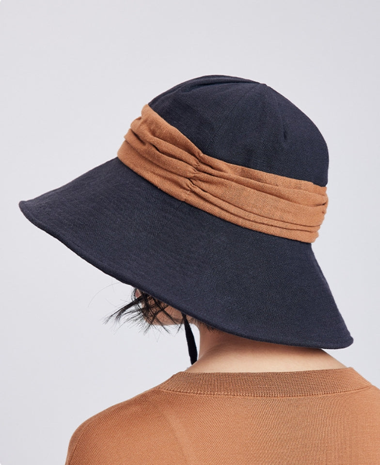 Women’s Wide Brim Sun Hat – Linen Cotton Sun Visor Hat - AOA Fashion Accessories