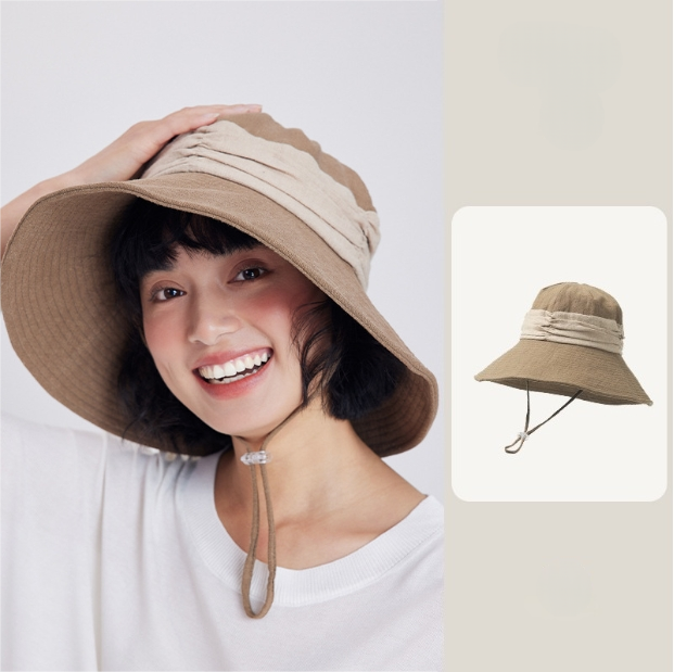 Women’s Wide Brim Sun Hat – Linen Cotton Sun Visor Hat - AOA Fashion Accessories