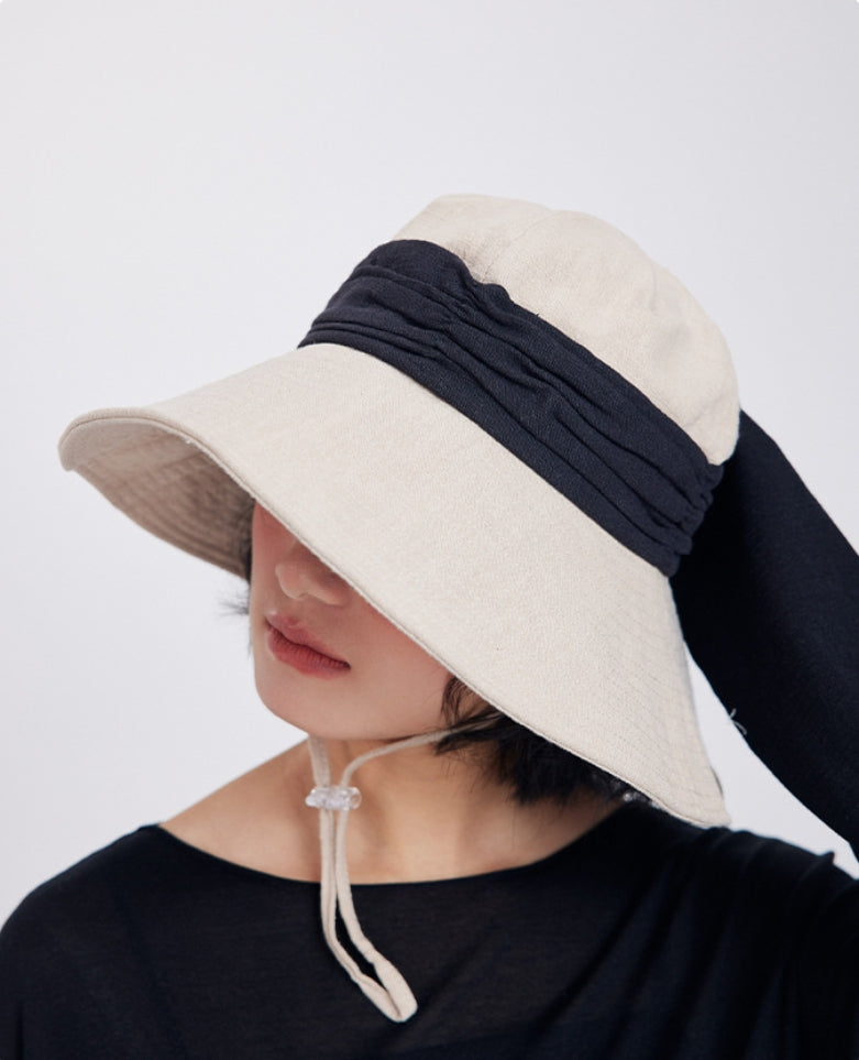 Women’s Wide Brim Sun Hat – Linen Cotton Sun Visor Hat - AOA Fashion Accessories