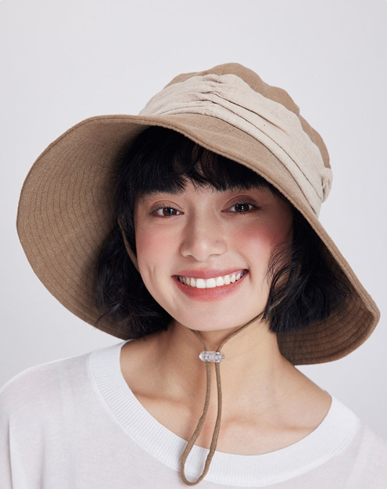 Women’s Wide Brim Sun Hat – Linen Cotton Sun Visor Hat - AOA Fashion Accessories