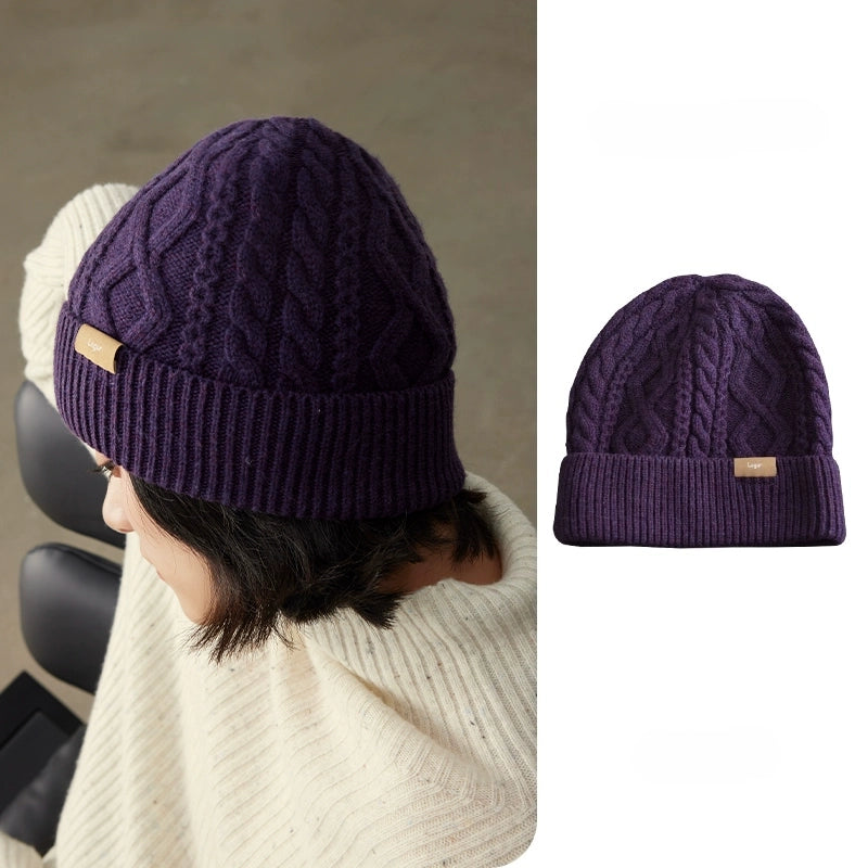 100% Wool Knit Beanie – Dreamy Purple Collection