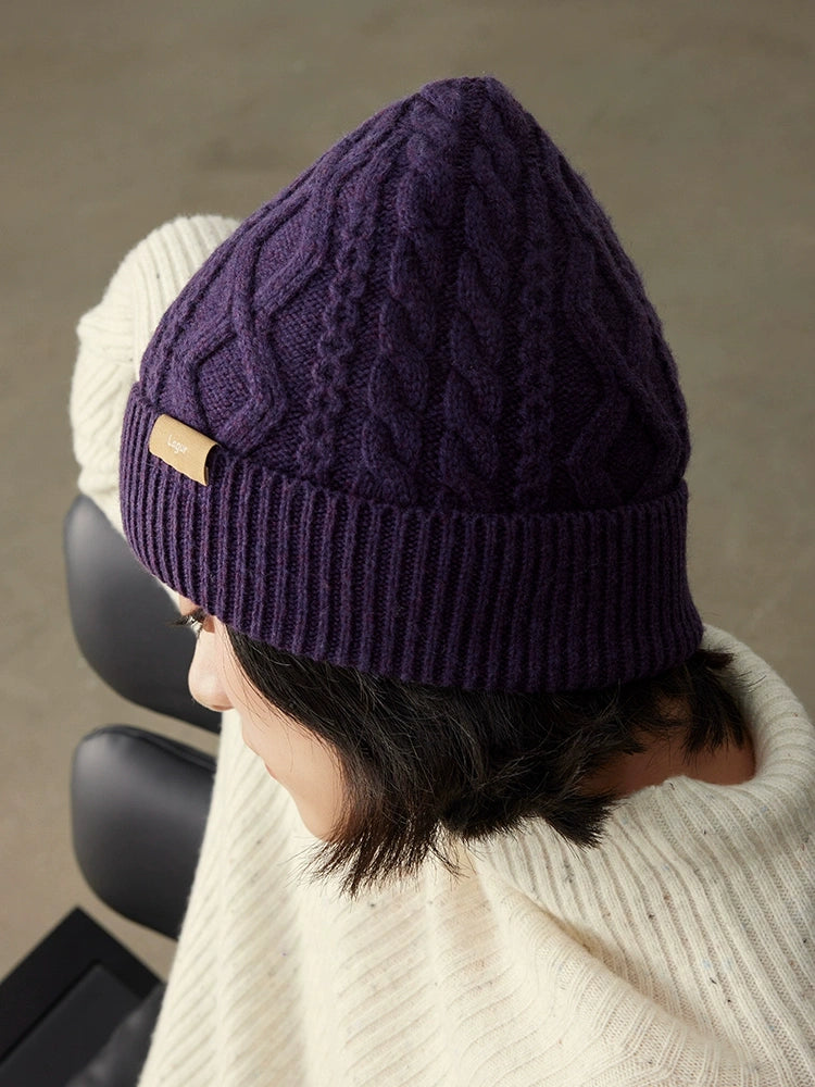100% Wool Knit Beanie – Dreamy Purple Collection