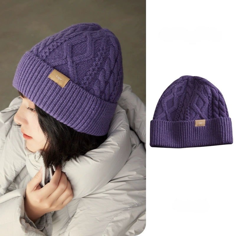 100% Wool Knit Beanie – Dreamy Purple Collection