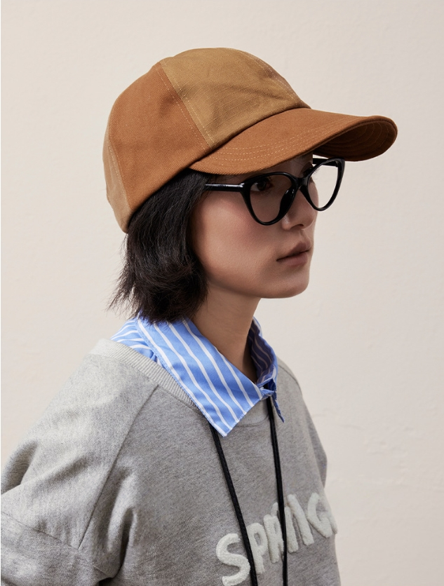 Colorblock Cotton Baseball Cap - AOA Fashion Accessories