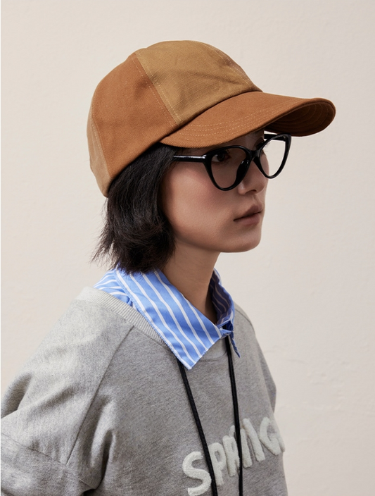 Colorblock Cotton Baseball Cap - AOA Fashion Accessories