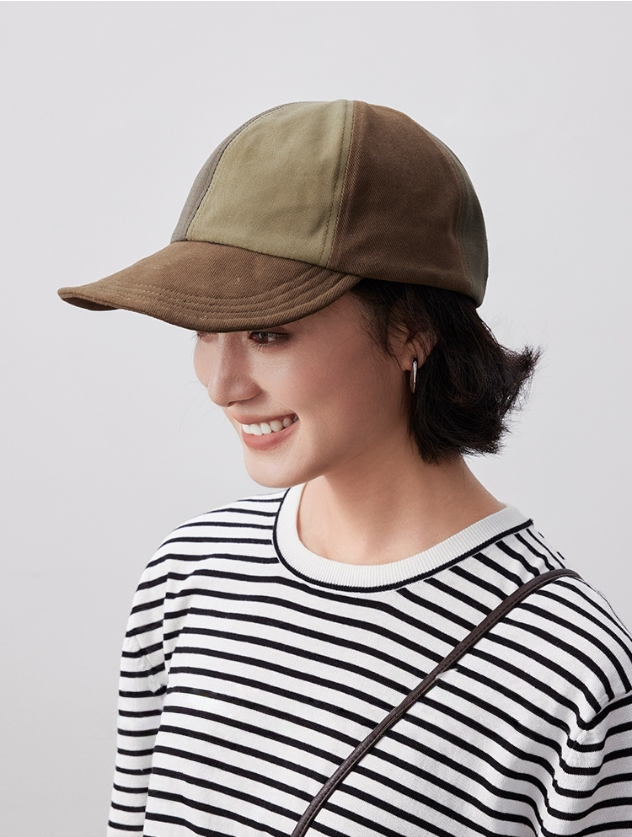 Colorblock Cotton Baseball Cap - AOA Fashion Accessories