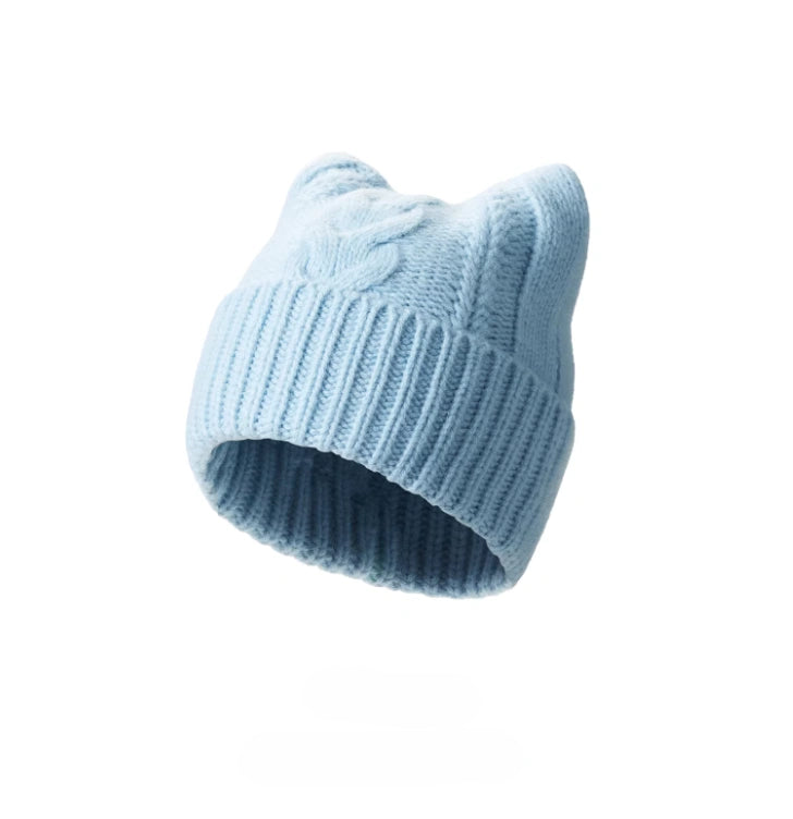 Gorro de punto con orejas de gato para invierno | Varios colores