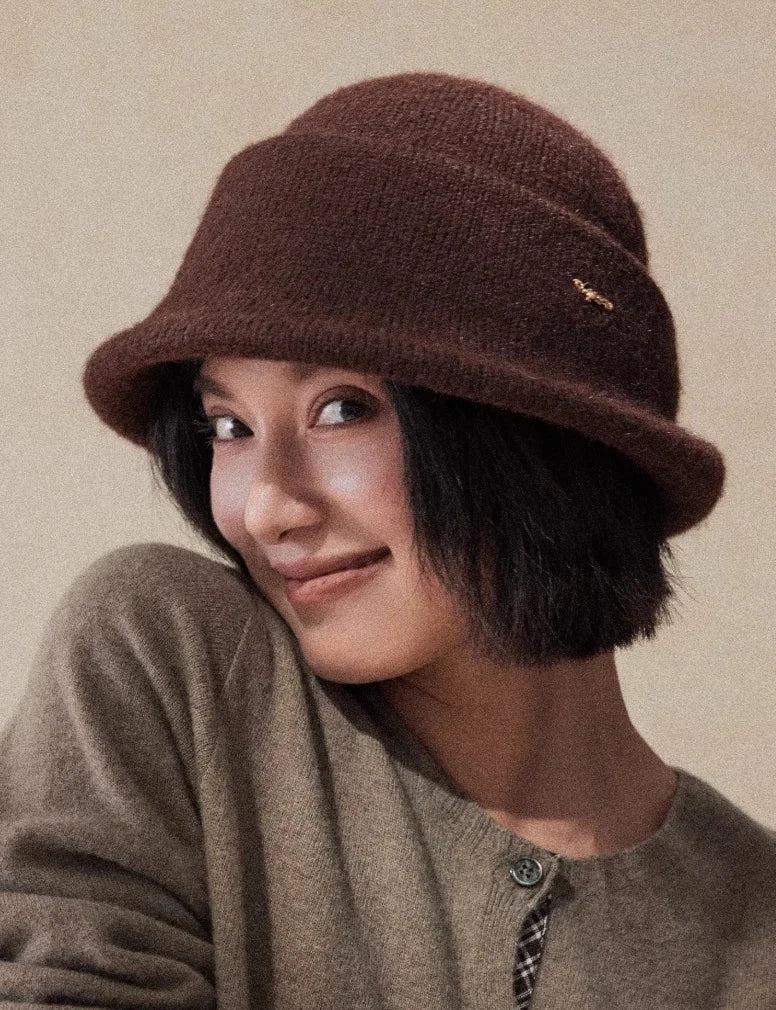 Elegant Solid Knit Bucket Hat for Women | Multiple Colors - OESLO