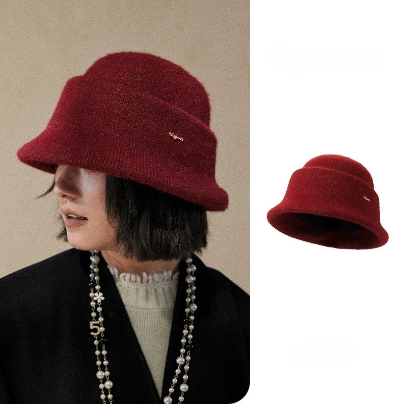 Elegant Solid Knit Bucket Hat for Women | Multiple Colors - OESLO
