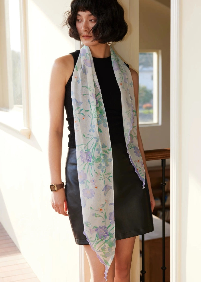 long silk scarf full body styling summer outfit lightweight elegant flow