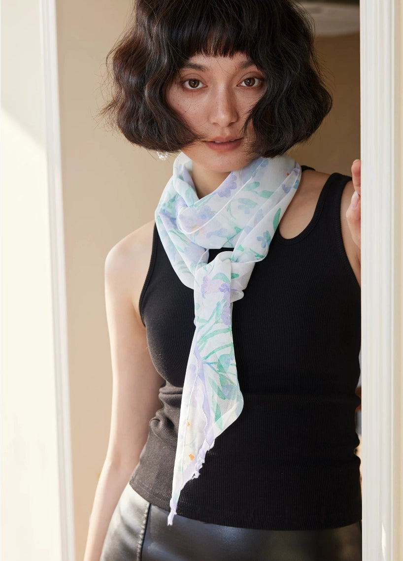 skinny silk scarf neck tie styling casual chic mulberry silk look