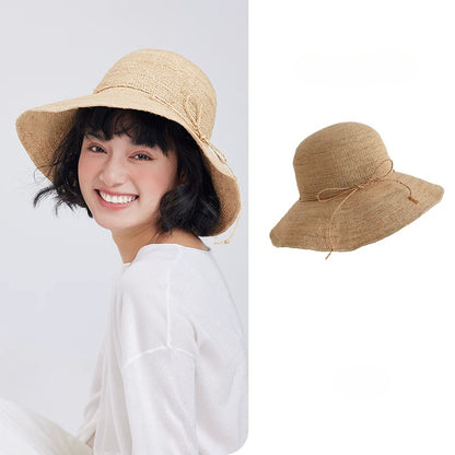 raffia wide brim sun hat for women natural straw elegant summer style