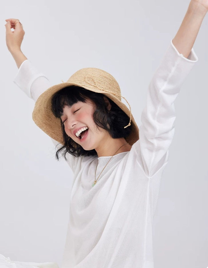 raffia sun hat for women relaxed summer look beach vacation style hat