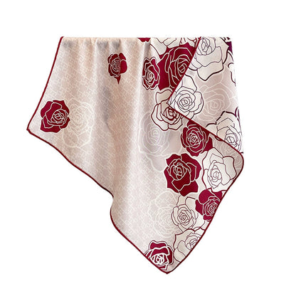 Heritage-Inspired Red Floral Silk Blend Scarf – Elevated Style
