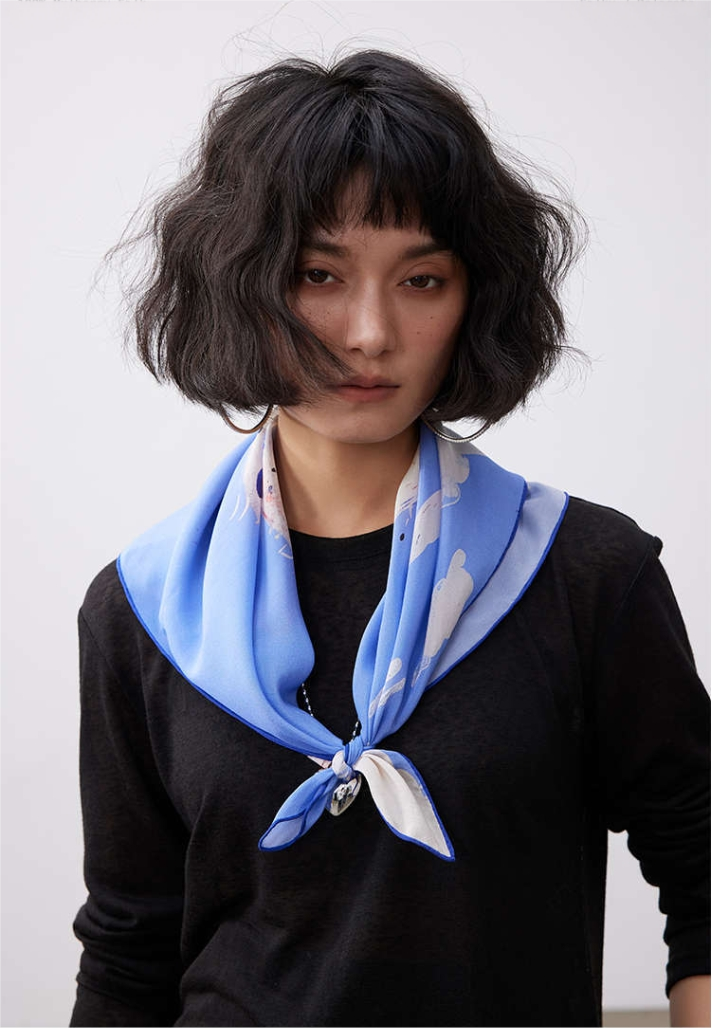 Dalmatian Delight 100% Silk Scarf – 65x65cm - AOA Fashion Accessories