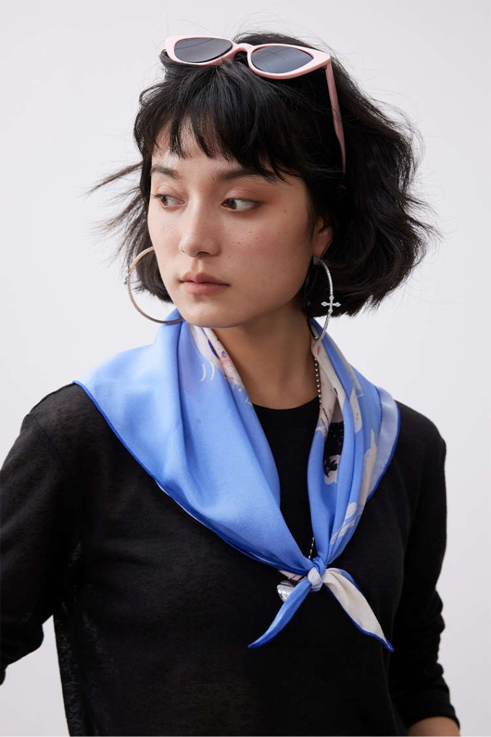 Dalmatian Delight 100% Silk Scarf – 65x65cm - AOA Fashion Accessories