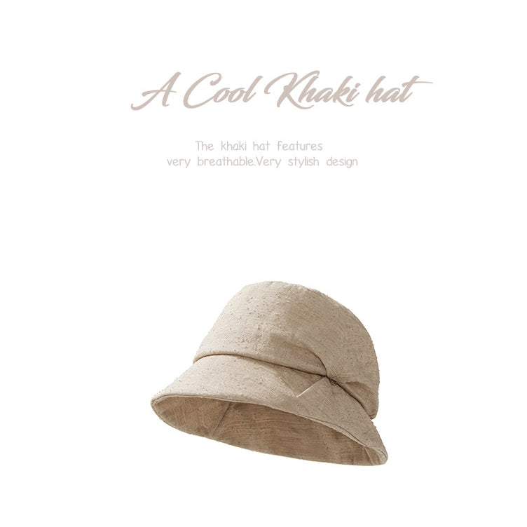 khaki pleated bucket hat product view breathable summer hat