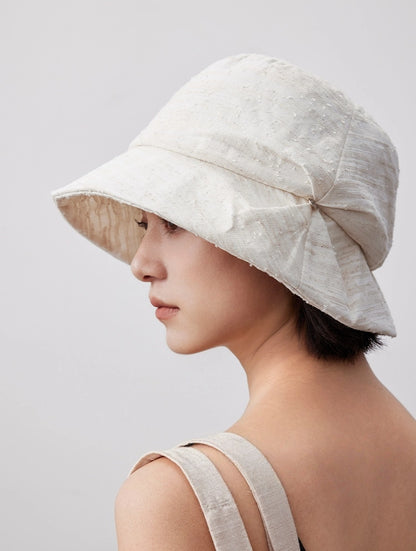 bucket hat outfit women summer styling cotton linen hat look