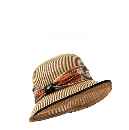 straw bucket hat women herbal color flat lay summer sun protection hat