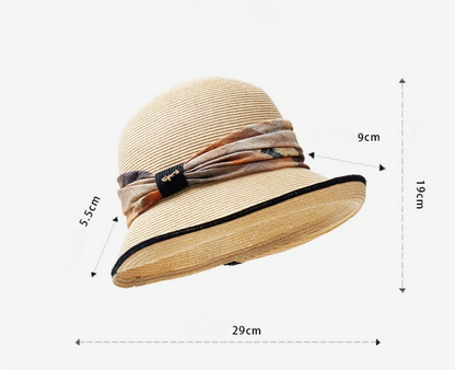 straw bucket sun hat size chart women 54-57cm adjustable fit